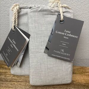 The Threadery Luxe Cotton Cashmere European Pillow Sham Set of 2 NEW